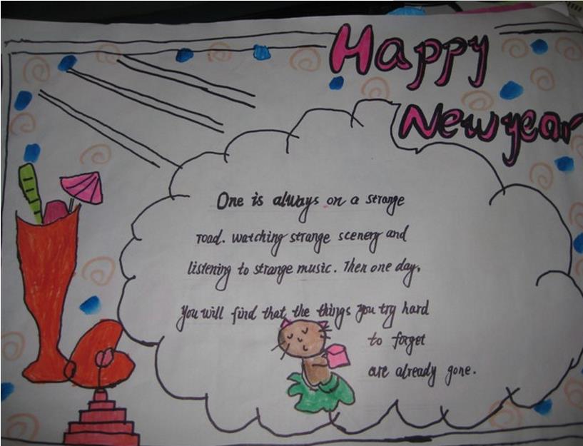 happynewyear贺卡内容,happynewyear祝福语 漂亮的春节英语手抄报happynewyear