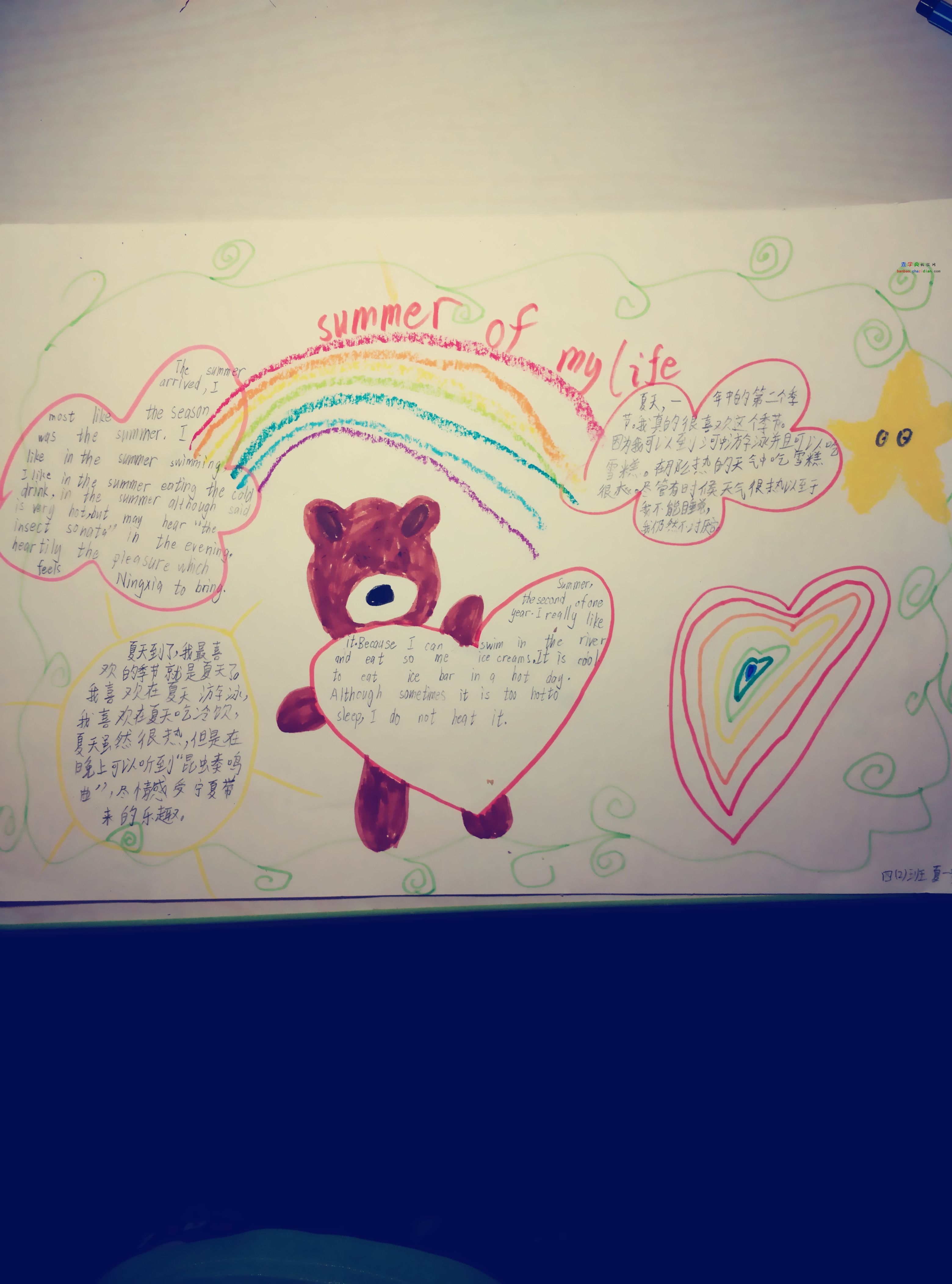 summer of my life 英语手抄报