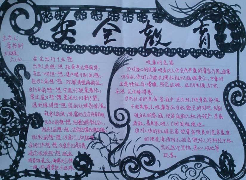 安全教育手抄报图画