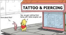 趣味图片英语笑话：TATTOO& PIERCING 刺青时代（双语）