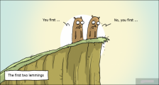 趣味图片英语笑话：lemmings 旅鼠（双语）