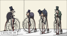 趣味图片英语笑话：Spinning class 单车阶级（双语）