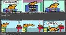 喜欢呆在高处的加菲猫-看漫画学英语之加菲猫[4]--双语幽默漫画