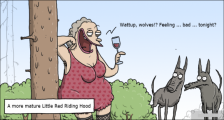 趣味图片英语笑话：Little Red Riding Hood 小红帽（双语）