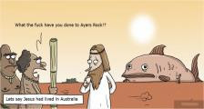 趣味图片英语笑话：Jesus had lived in Australia耶稣住在澳大利亚（双语）