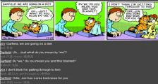 乔恩打算同加菲猫实行节食计划-看漫画学英语之加菲猫[5]--双语幽默漫画