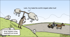趣味图片英语笑话：the worlds's largest cotton bud世界上最大的棉花签（双语）