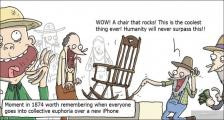 趣味图片英语笑话：A chair that rocks!  一把摇动的椅子（双语）