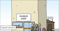 趣味图片英语笑话：Museums in the future  未来的博物馆（双语）