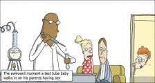 趣味图片英语笑话：a test tube baby 试管婴儿（双语）