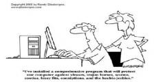 预防电脑各种病毒的综合程序--双语幽默漫画