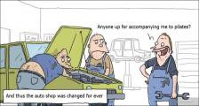 趣味图片英语笑话：auto shop  汽车商店（双语）