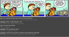 加菲猫坐观鼠患-看漫画学英语之加菲猫[5]--双语幽默漫画