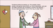 趣味图片英语笑话：Christmas parties圣诞派对（双语）