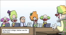 趣味图片英语笑话：clown college 小丑大学（双语）