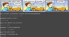 加菲猫和乔恩午饭时间的对话-看漫画学英语之加菲猫[3]--双语幽默漫画