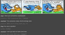 加菲猫和狗之间的争论-看漫画学英语之加菲猫[3]--双语幽默漫画