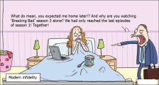 趣味图片英语笑话：Modern infidelity 现代的不忠（双语）
