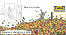 趣味图片英语笑话：global warming 全球变暖（双语）