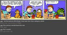 加菲猫喜欢吃花盆里的植物-看漫画学英语之加菲猫[2]--双语幽默漫画