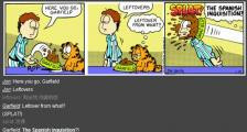 留给加菲猫的剩菜剩饭--看漫画学英语之加菲猫[5]--双语幽默漫画