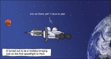 趣味图片英语笑话：first spaceflight太空飞行（双语）