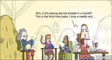 趣味图片英语笑话：sewing service 缝纫服务（双语）