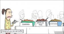 趣味图片英语笑话：buffet 自助餐（双语）