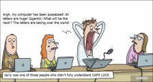 趣味图片英语笑话：CAPS LOCK 大写锁定键（双语）
