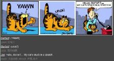 加菲猫肌肉抽搐-看漫画学英语之加菲猫[2]--双语幽默漫画