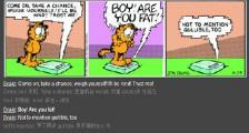 加菲猫称体重-看漫画学英语之加菲猫[2]--双语幽默漫画