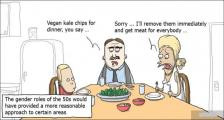 趣味图片英语笑话：Vegan kale  甘蓝片（双语）