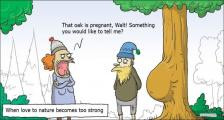 趣味图片英语笑话：That oak is pregnant 橡树怀孕了（双语）