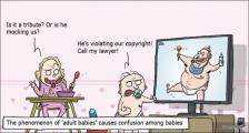 趣味图片英语笑话：adult babies 成人婴儿（双语）