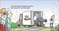 趣味图片英语笑话：contractors 承包商（双语）