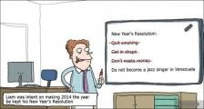 趣味图片英语笑话：New Year's Resolution新年愿望（双语）