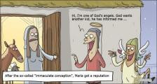 趣味图片英语笑话：immaculate conception圣母无原罪（双语）