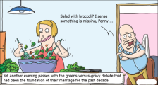 趣味图片英语笑话：Salad with broccoliSalad with broccoli 西兰花沙拉（双语）