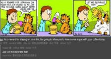 奖励加菲猫的节食计划-看漫画学英语之加菲猫[5]--双语幽默漫画