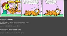 恐怖的面具-看漫画学英语之加菲猫[3]--双语幽默漫画