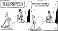 英语幽默漫画带翻译：古人为什么会吃鸡？（双语）
